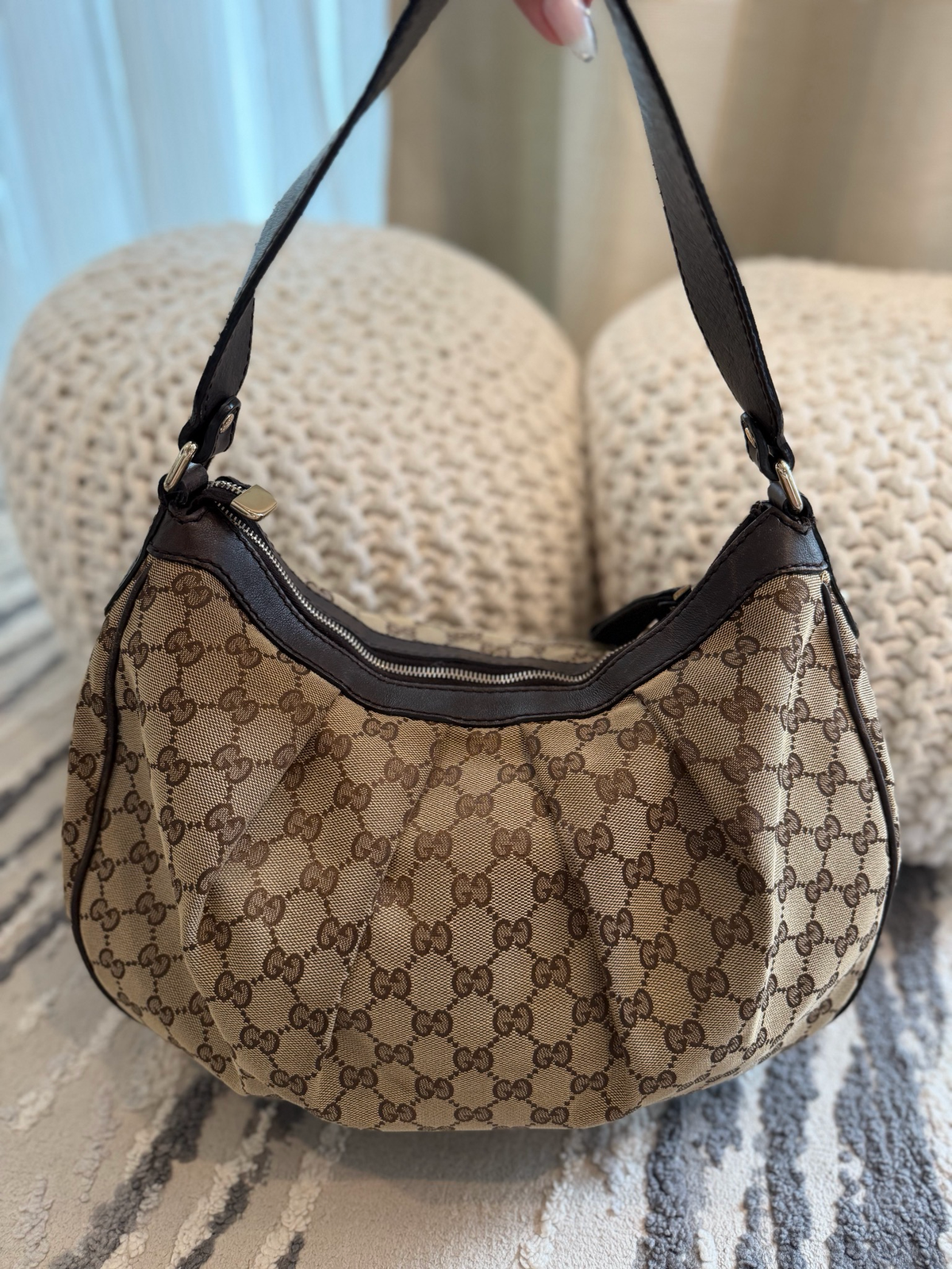 Gucci Monogram Canvas Sukey Hobo Shoulder