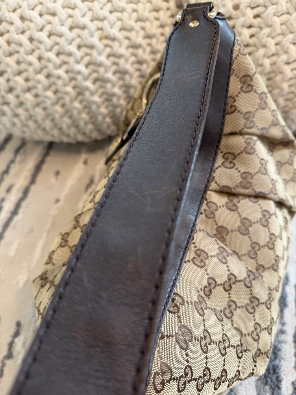 Gucci Monogram Canvas Sukey Hobo Shoulder