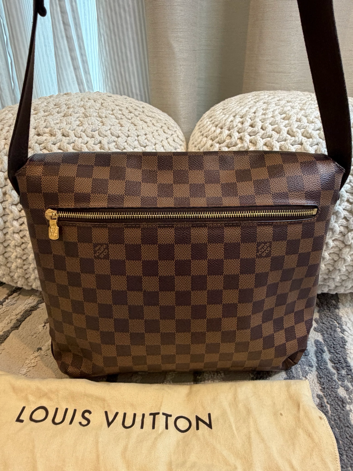 Louis Vuitton Damier Ebene Brooklyn Mm Messenger Crossbody