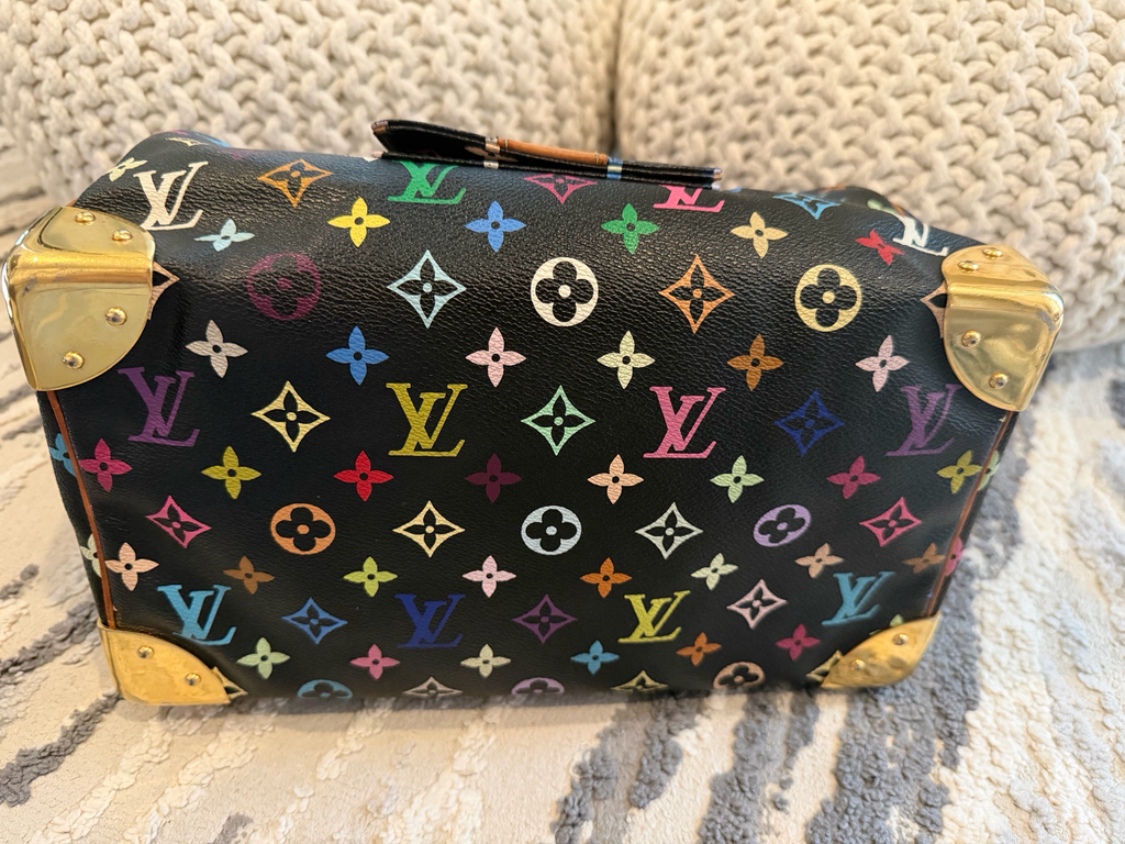 Louis Vuitton Monogram Multicolor Takashi Murakami Speedy Bowler Satchel Noir