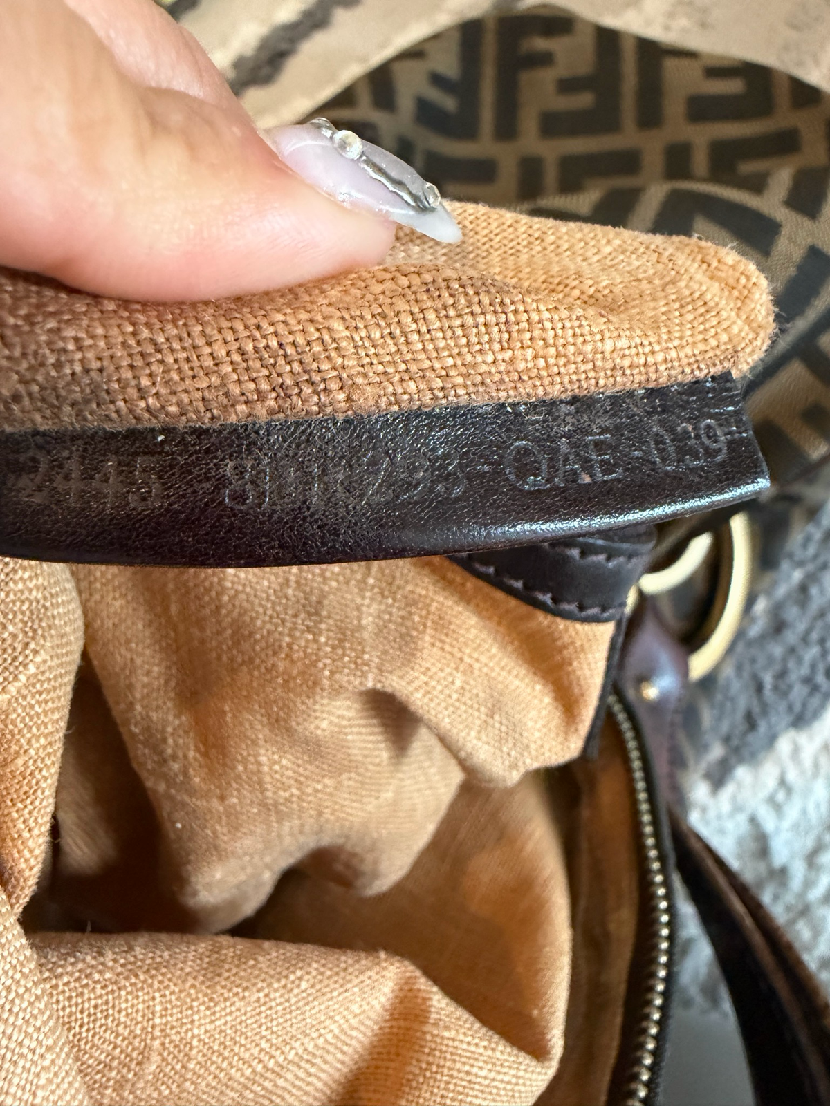 Fendi Zucca Tobacco Oyster Hobo Shoulder Bag
