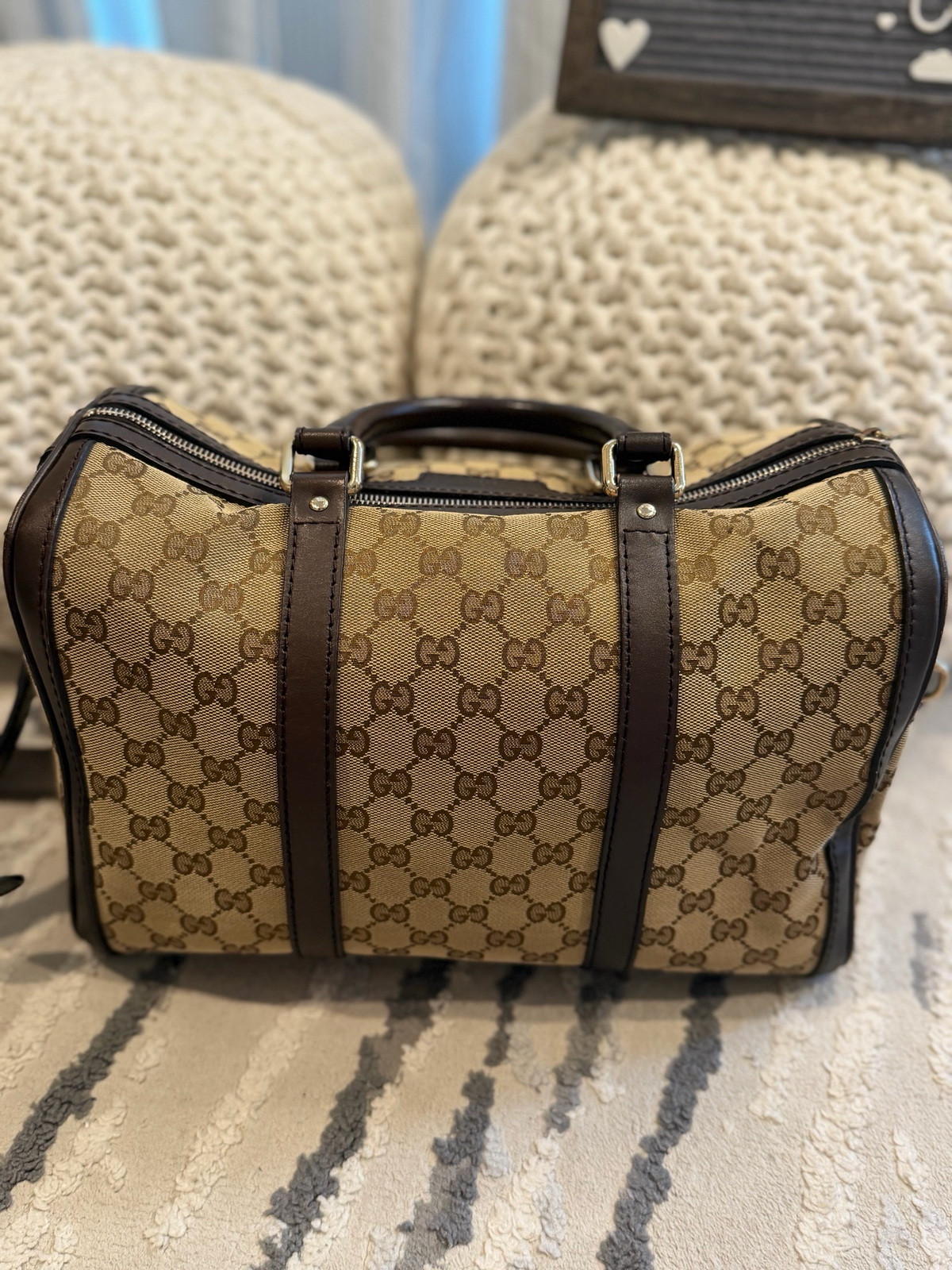 Gucci Joy Boston Bowler Messenger Canvas Crossbody
