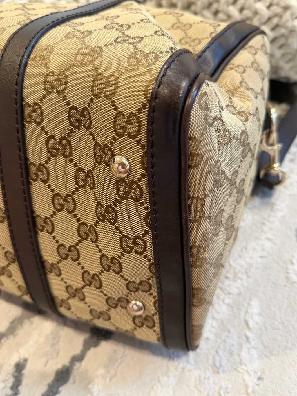 Gucci Joy Boston Bowler Messenger Canvas Crossbody