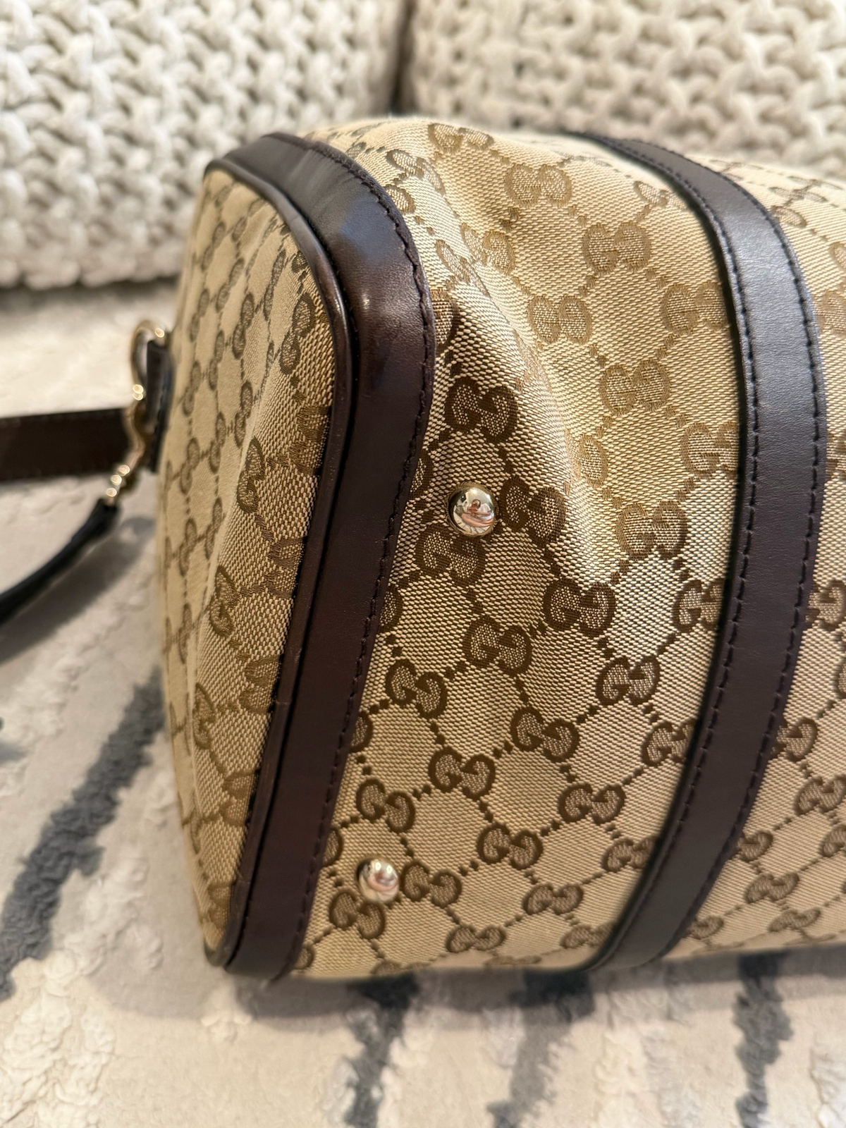 Gucci Joy Boston Bowler Messenger Canvas Crossbody
