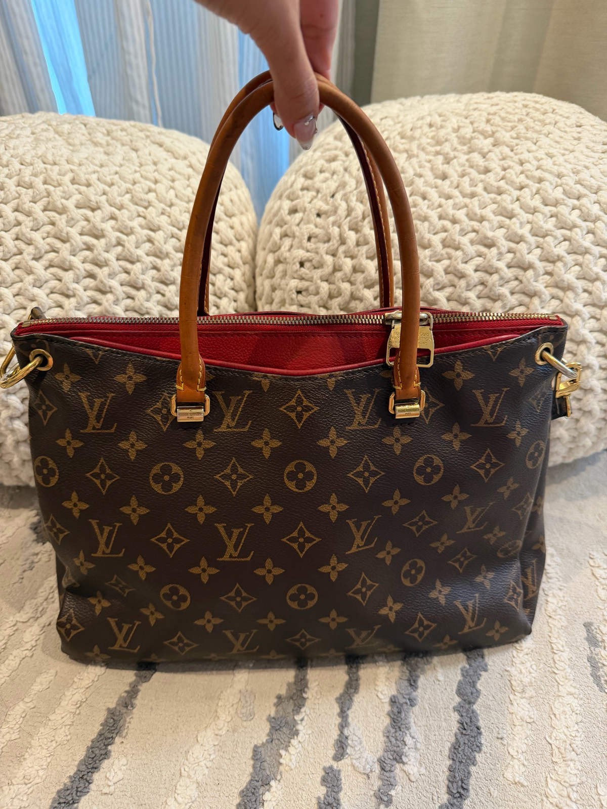 Louis Vuitton Monogram Cerise Pallas Mm Shoulder Hobo