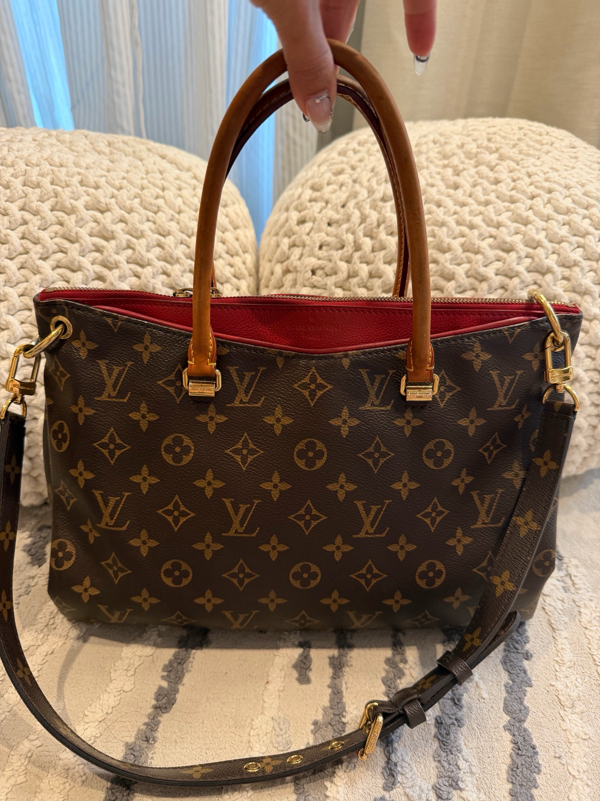 Louis Vuitton Monogram Cerise Pallas Mm Shoulder Hobo