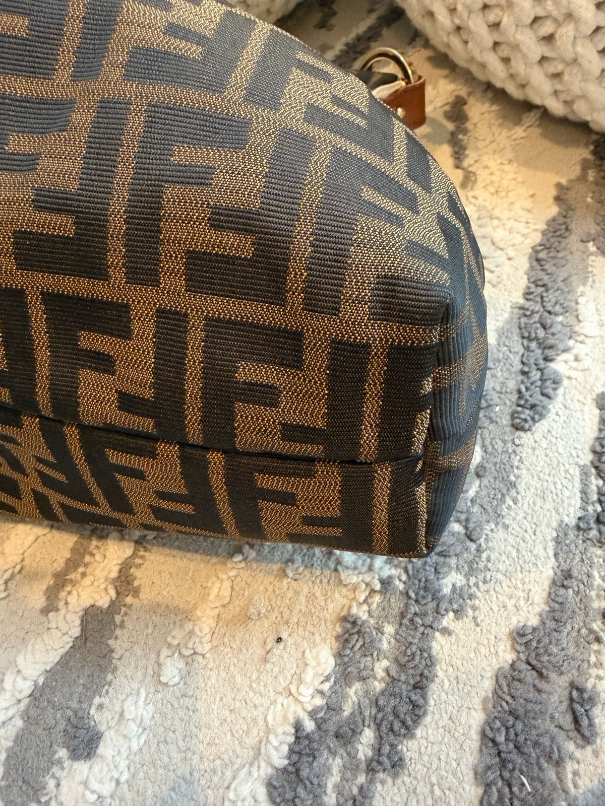Fendi Zucca Borsa Chef Hobo Shoulder Bag