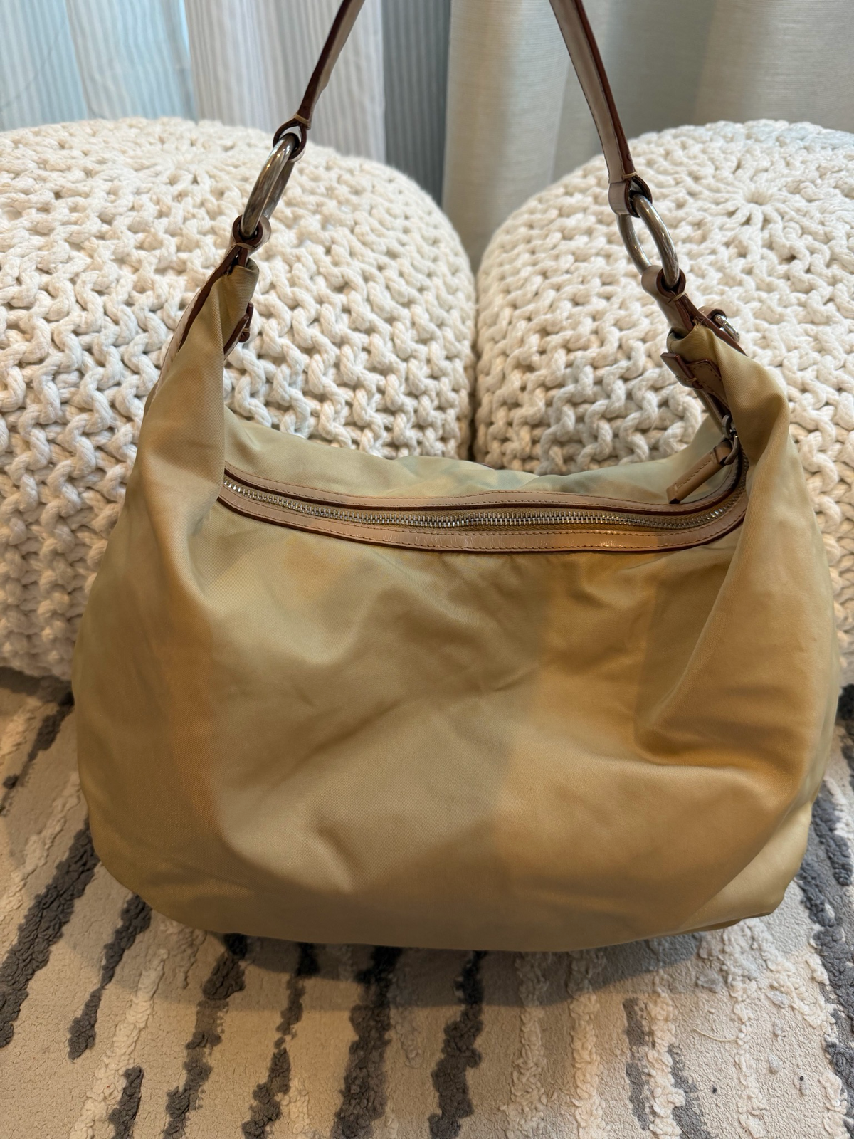 Prada Nylon Tessuto Jacquard Hobo Shoulder