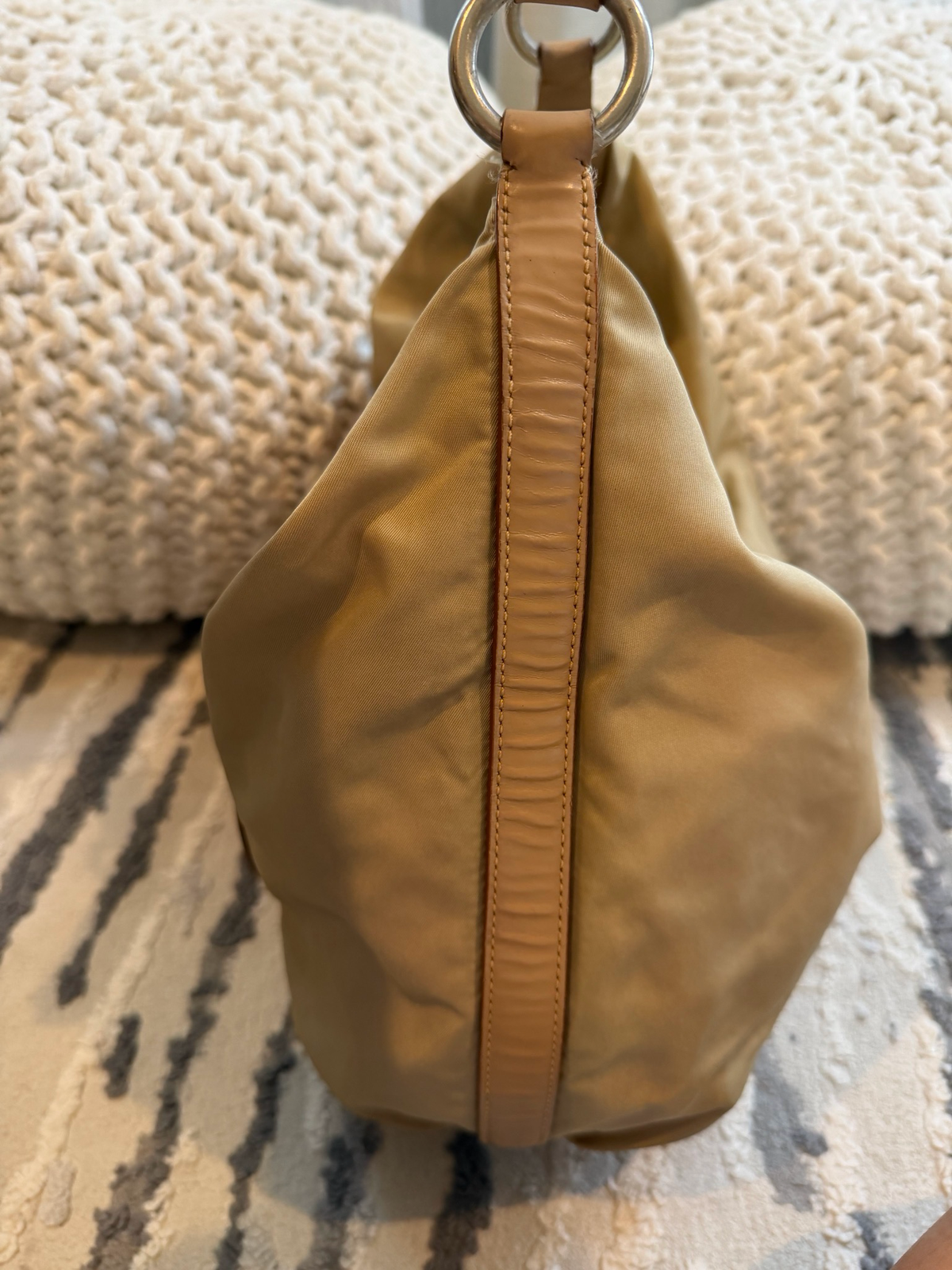 Prada Nylon Tessuto Jacquard Hobo Shoulder