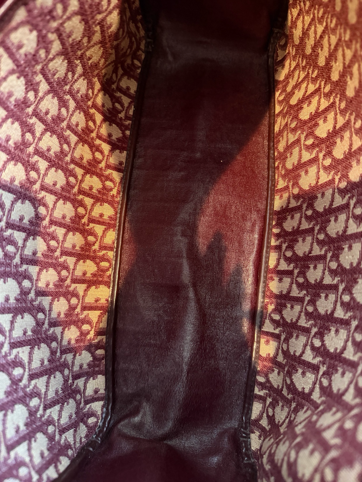 Christian Dior Trotter Vintage Bowling Bag Burgundy