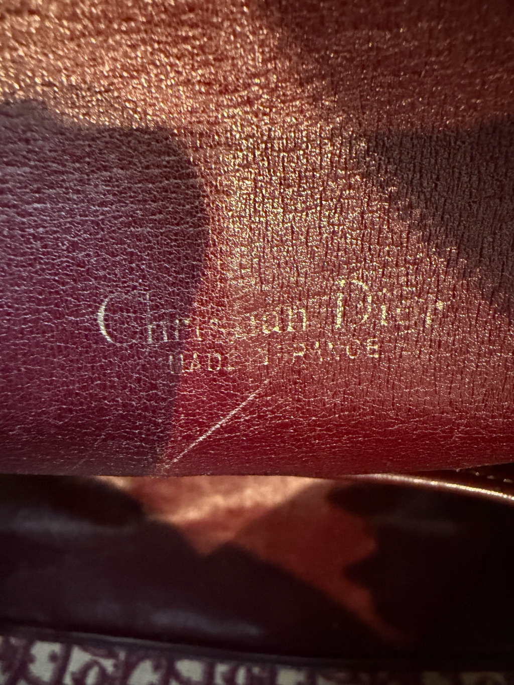 Christian Dior Trotter Vintage Bowling Bag Burgundy