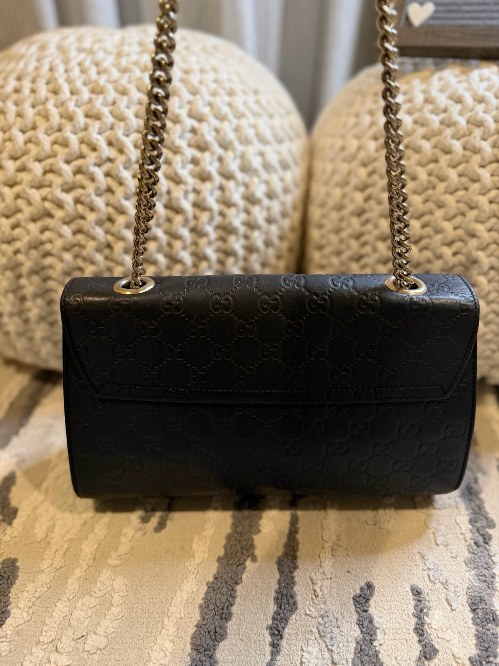 Gucci Emily Flap Guccissima Medium Hobo Chain Shoulder