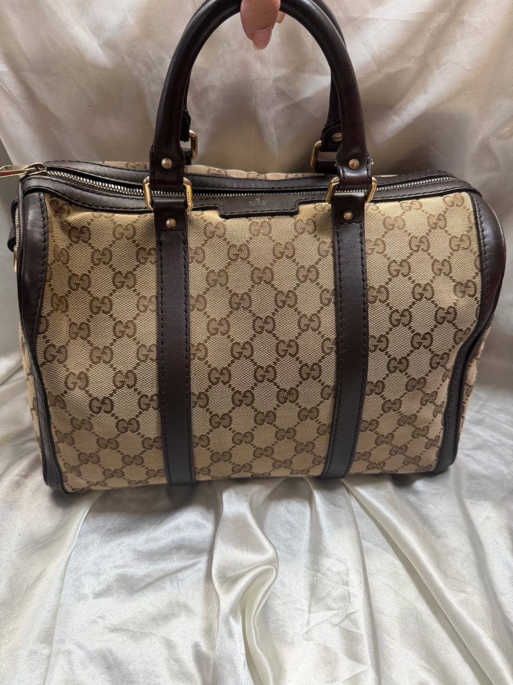 Gucci Monogram Canvas Signature Boston Joy Tote Bowler