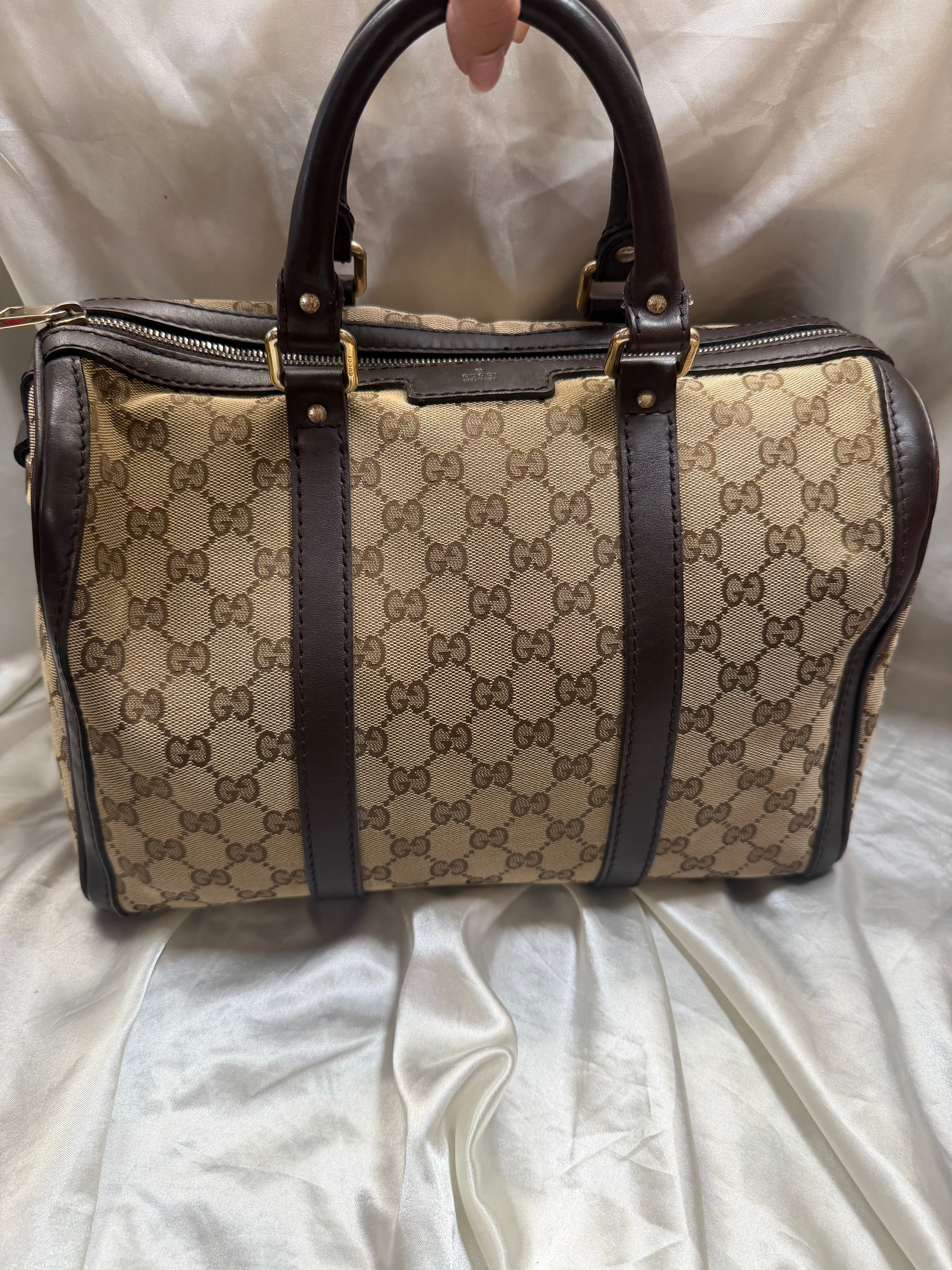 Gucci Monogram Canvas Signature Boston Joy Tote Bowler