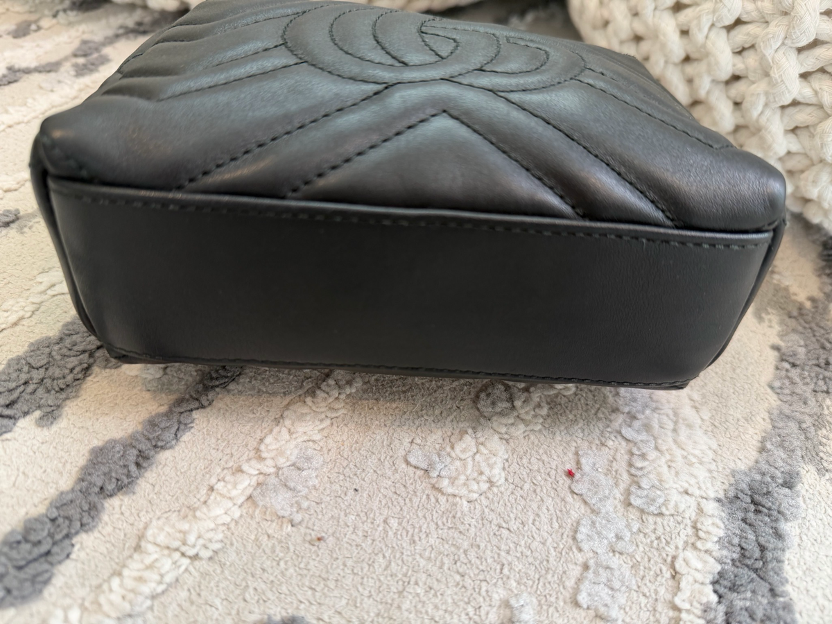 Gucci Marmont Mini Pouch Cosmetic Case Black