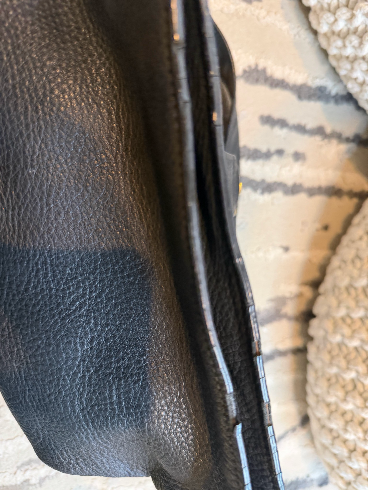 Miu miu Pebbled Leather Lock Bucket Shoulder Hobo Sling Bag