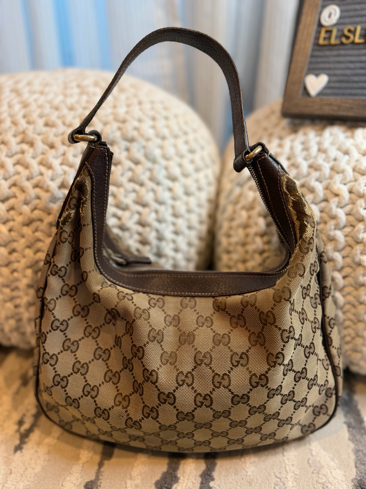 Gucci Monogram Canvas Hobo Shoulder Charmy