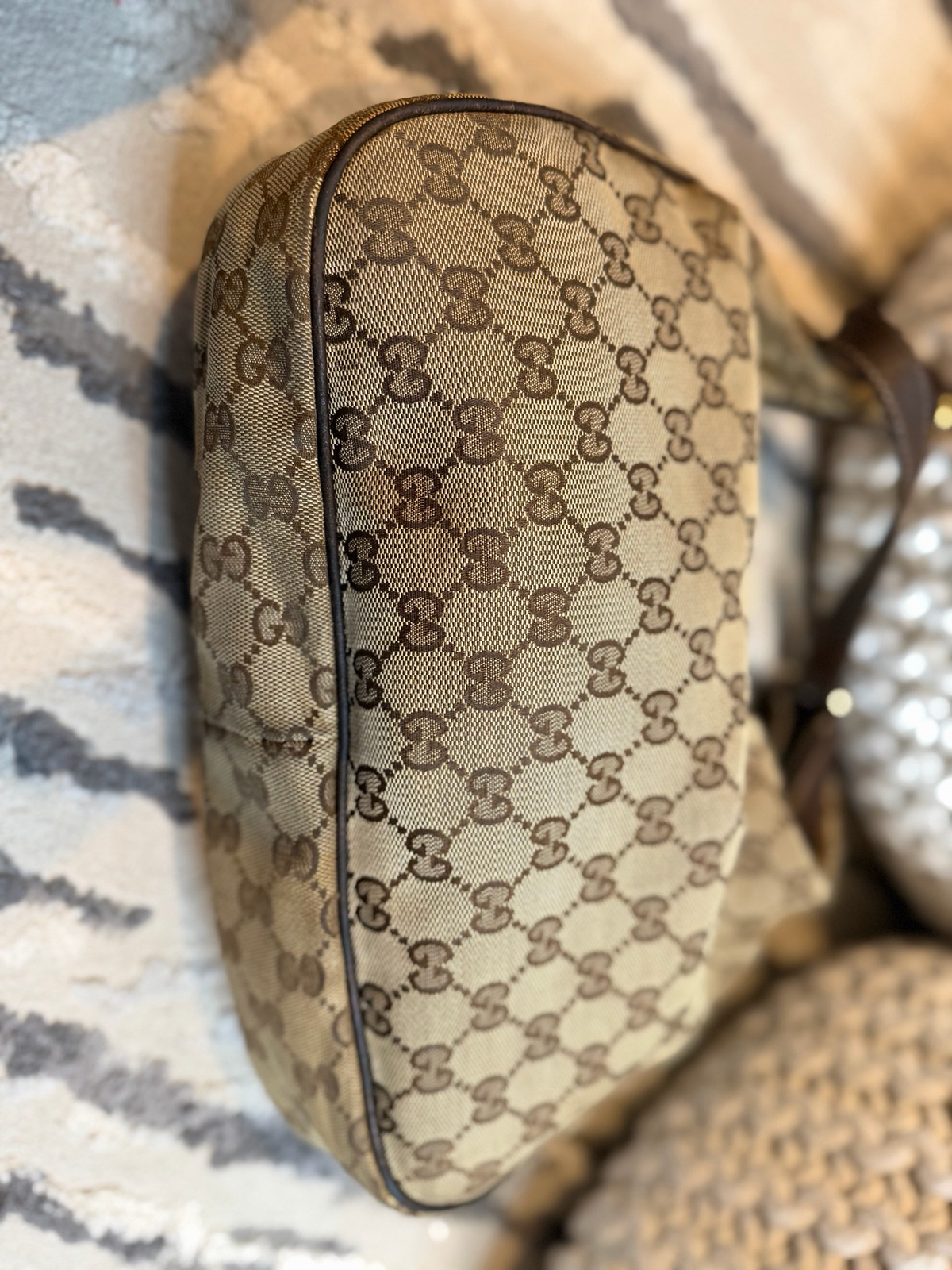 Gucci Monogram Canvas Hobo Shoulder Charmy