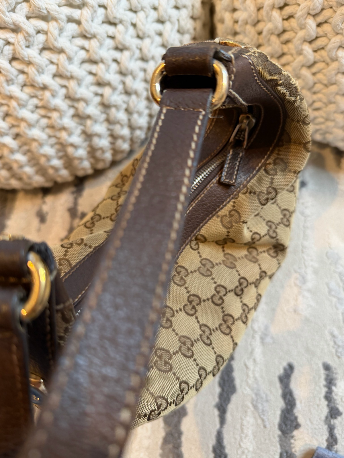 Gucci Monogram Canvas Hobo Shoulder Charmy