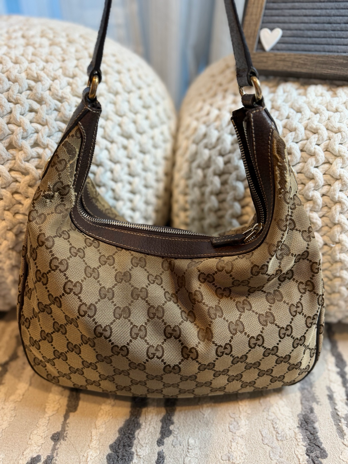 Gucci Monogram Canvas Hobo Shoulder Charmy