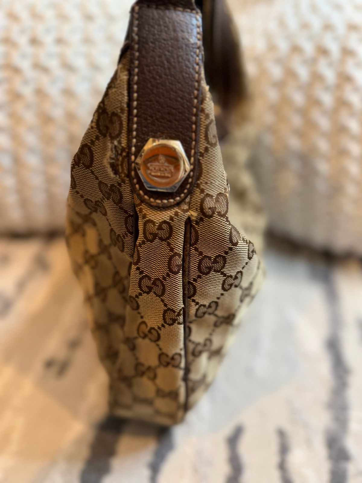 Gucci Monogram Canvas Hobo Shoulder Charmy