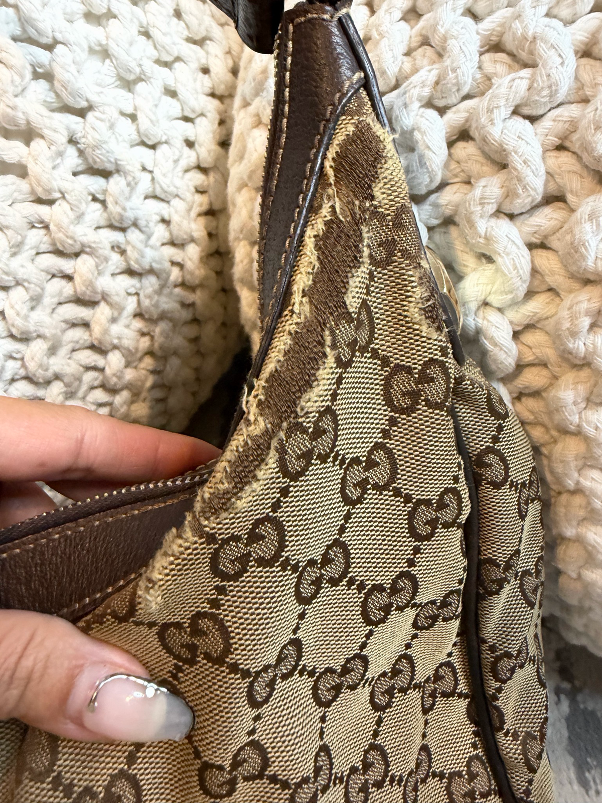 Gucci Monogram Canvas Hobo Shoulder Charmy