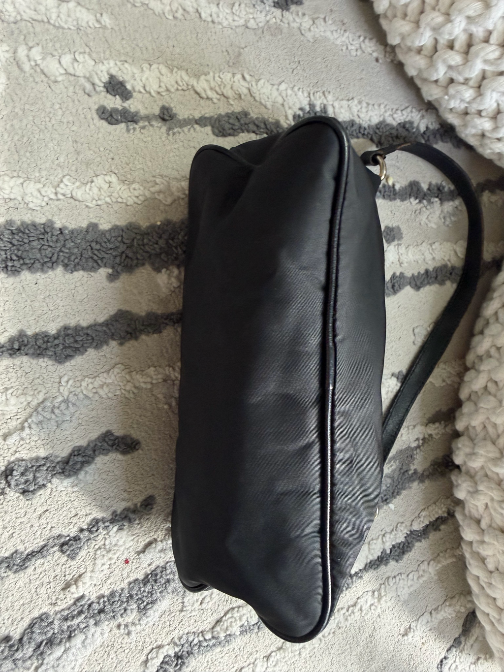 Prada Nylon Tessuto Pochette Hobo Shoulder Black