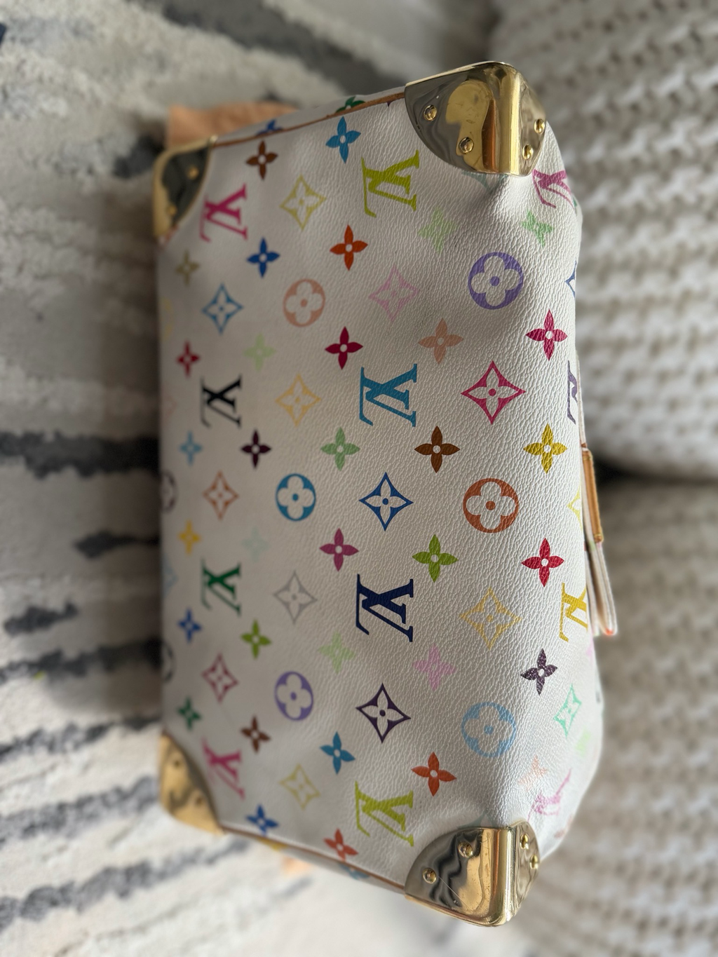 Louis Vuitton Monogram Takashi Murakami Speedy 30 Blanc