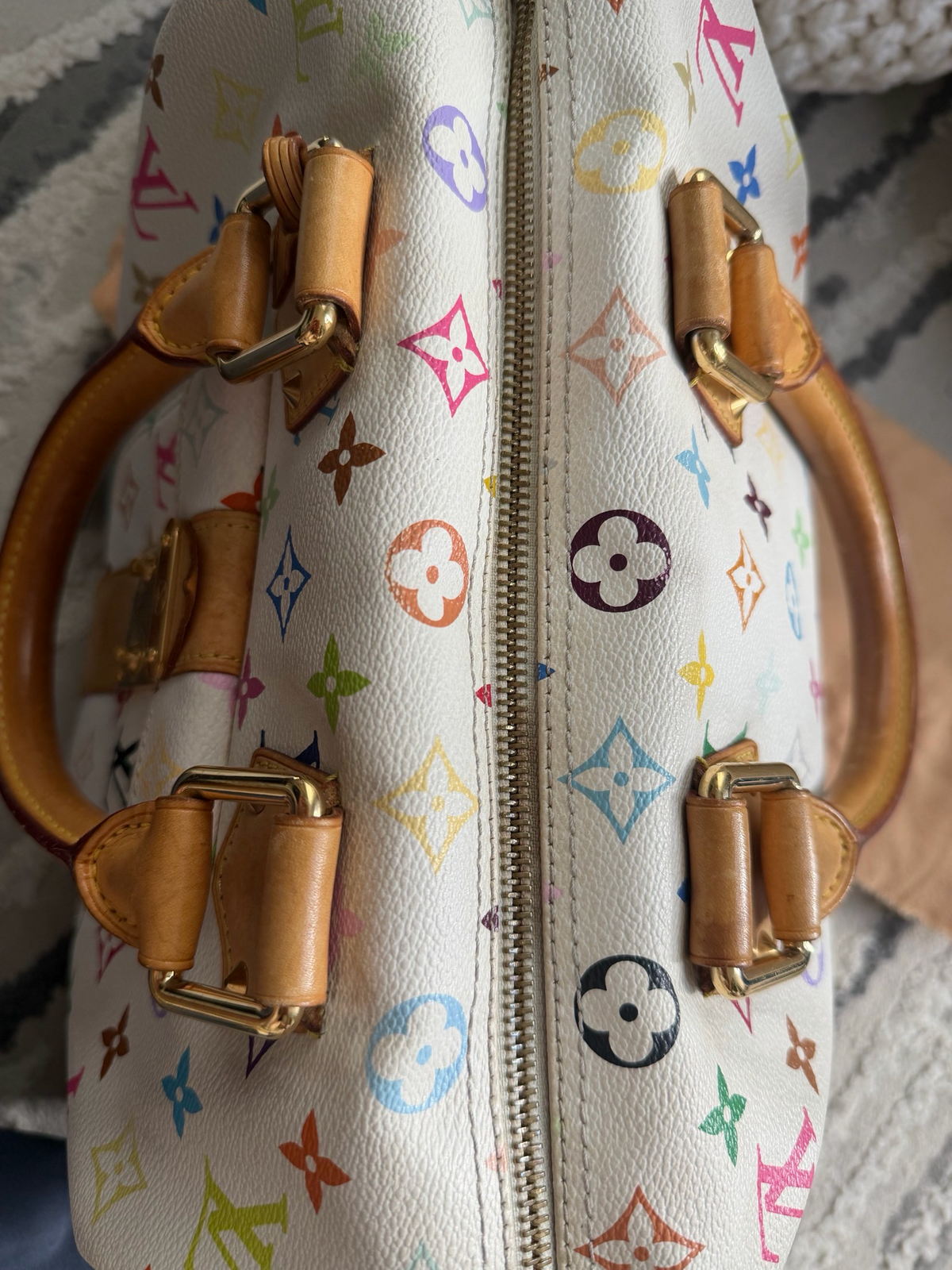 Louis Vuitton Monogram Takashi Murakami Speedy 30 Blanc
