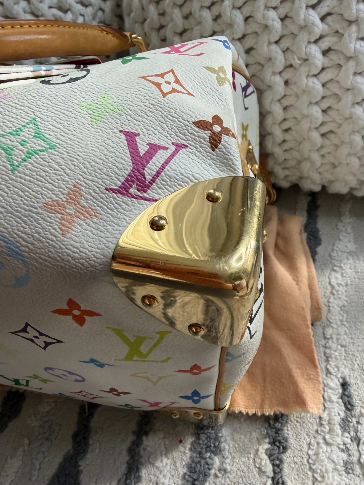 Louis Vuitton Monogram Takashi Murakami Speedy 30 Blanc