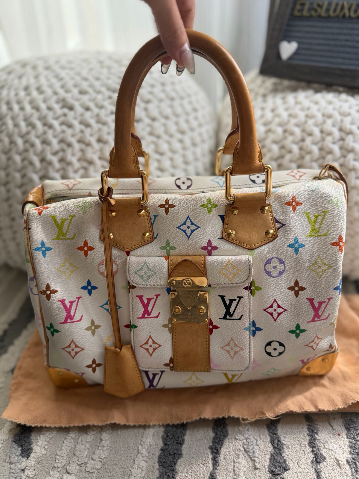 Louis Vuitton Monogram Takashi Murakami Speedy 30 Blanc
