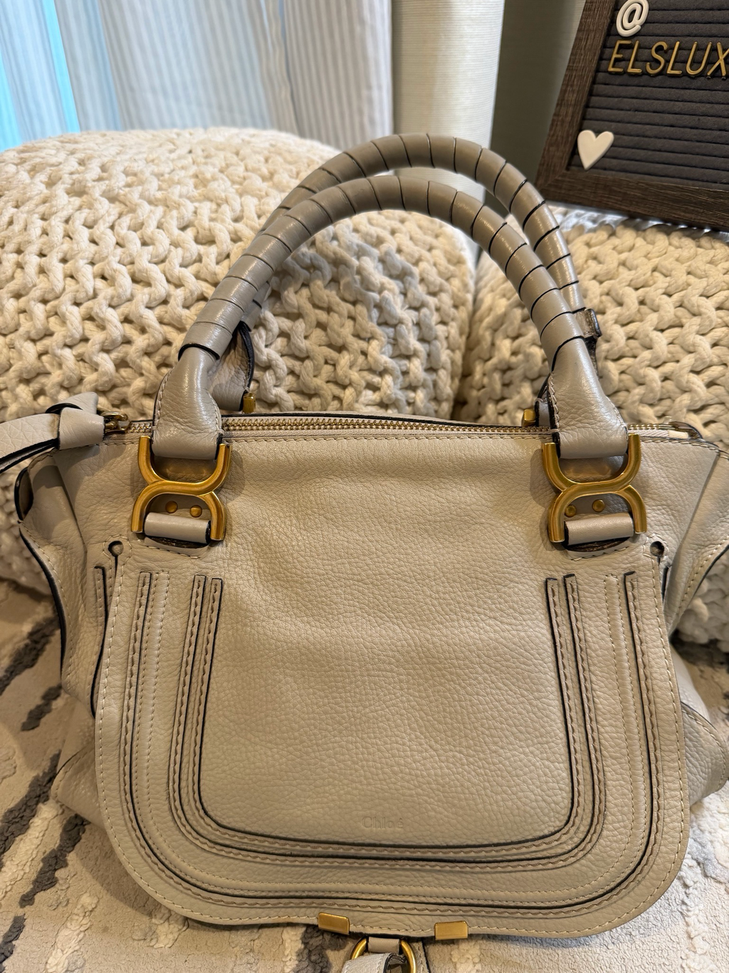 Chloe Marcie Pebbled Leather Hobo Shoulder Medium