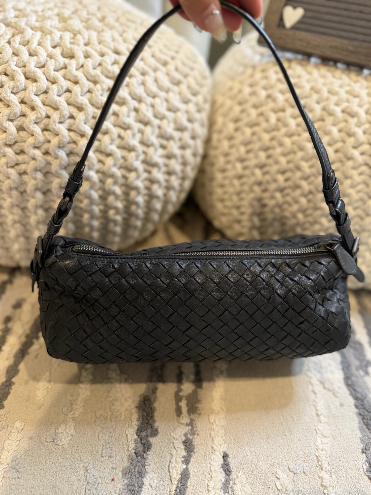 Bottega Venetta Intrecciato Hobo Shoulder Black