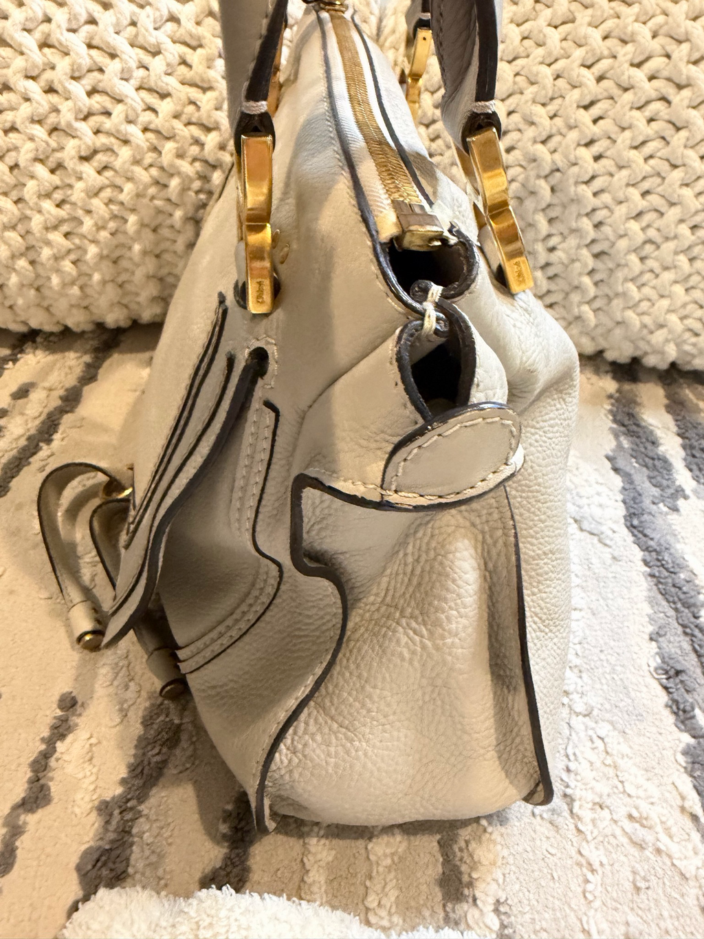 Chloe Marcie Pebbled Leather Hobo Shoulder Medium