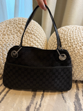 Gucci Monogram Eclipse Tote Black Canvas