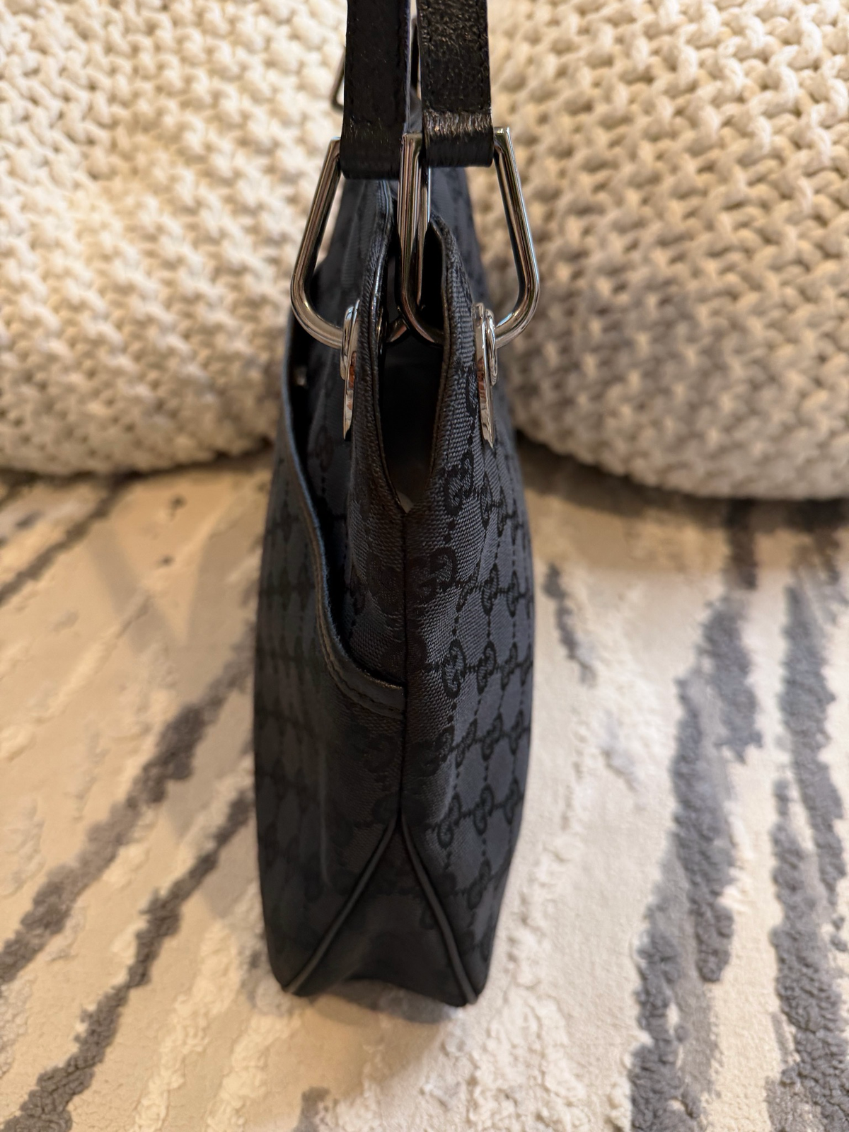 Gucci Monogram Eclipse Tote Black Canvas
