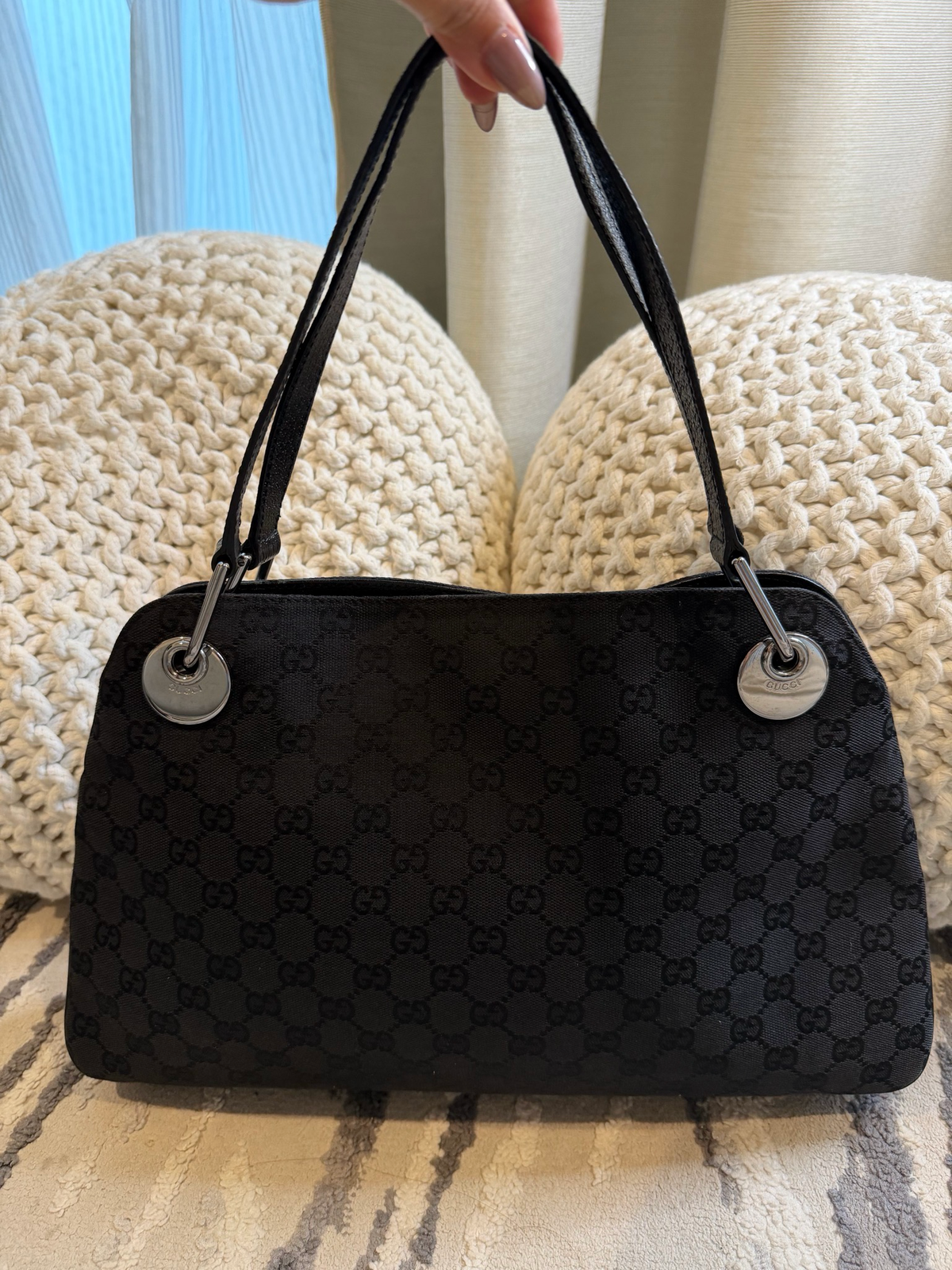 Gucci Monogram Eclipse Tote Black Canvas
