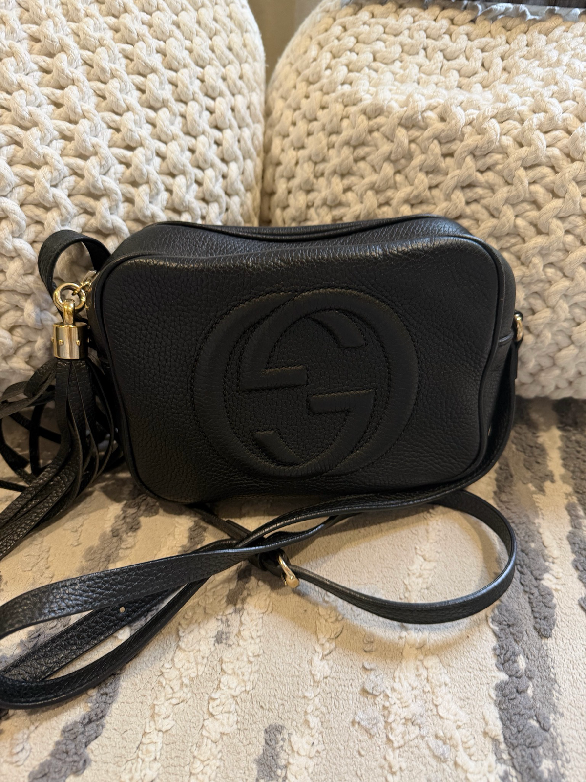 Gucci Soho Disco Camera Bag Pebbled Leather Black