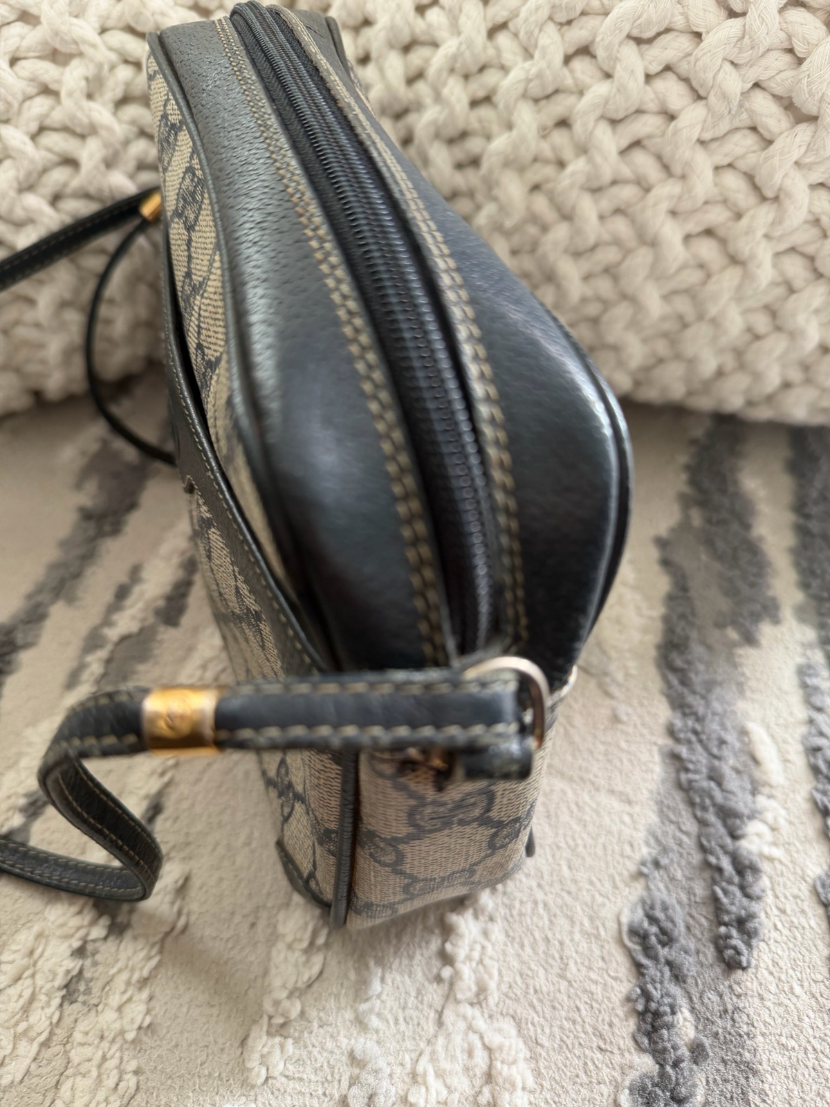 Gucc Vintage Monogram Camera Bag Sling Crossbody
