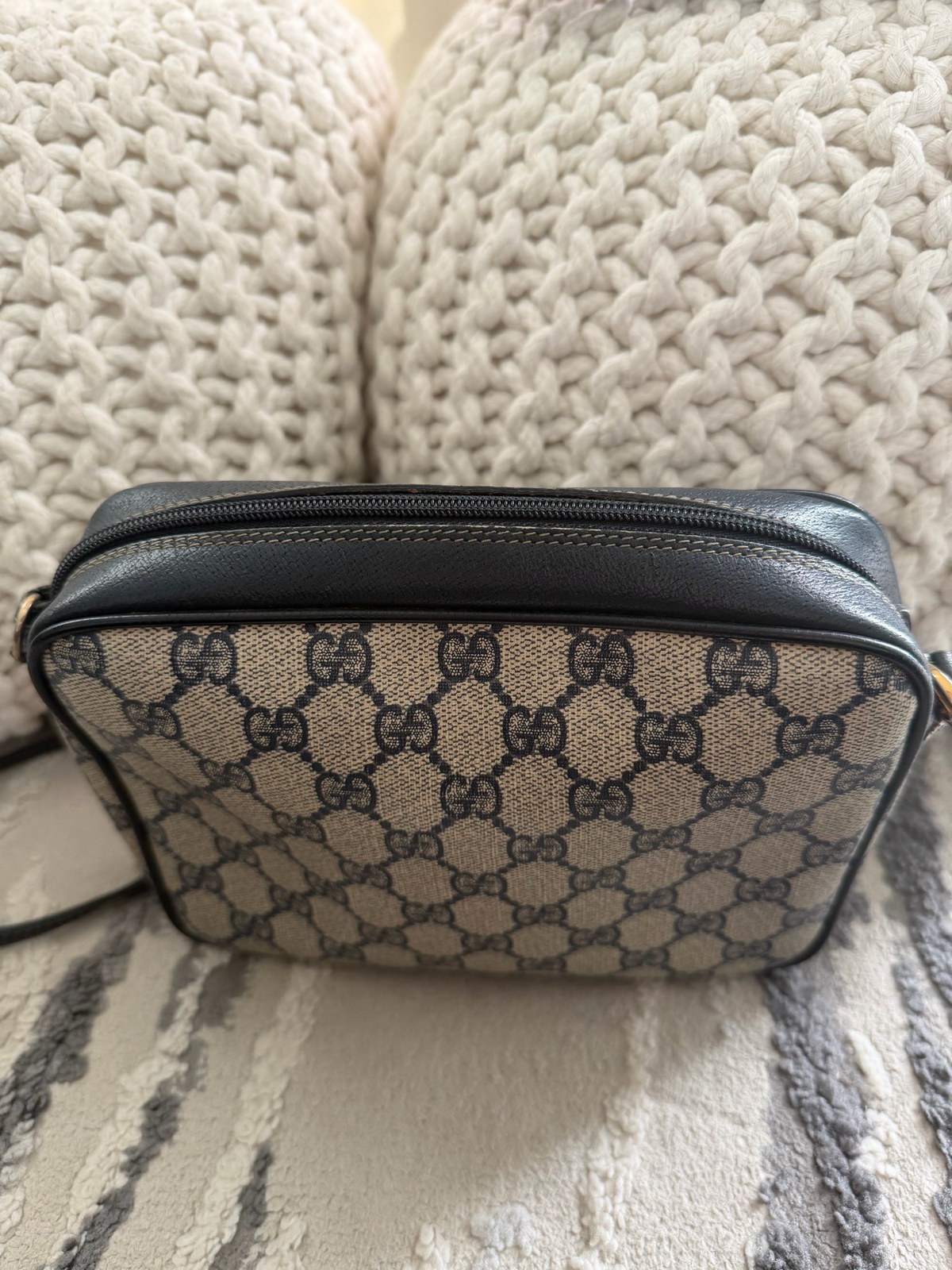 Gucc Vintage Monogram Camera Bag Sling Crossbody