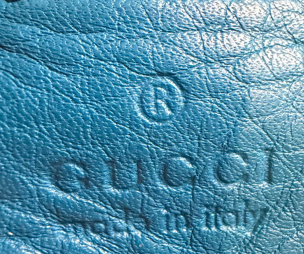 Gucci Pebbled Leather Soho Medium Shoulder Tote Teal