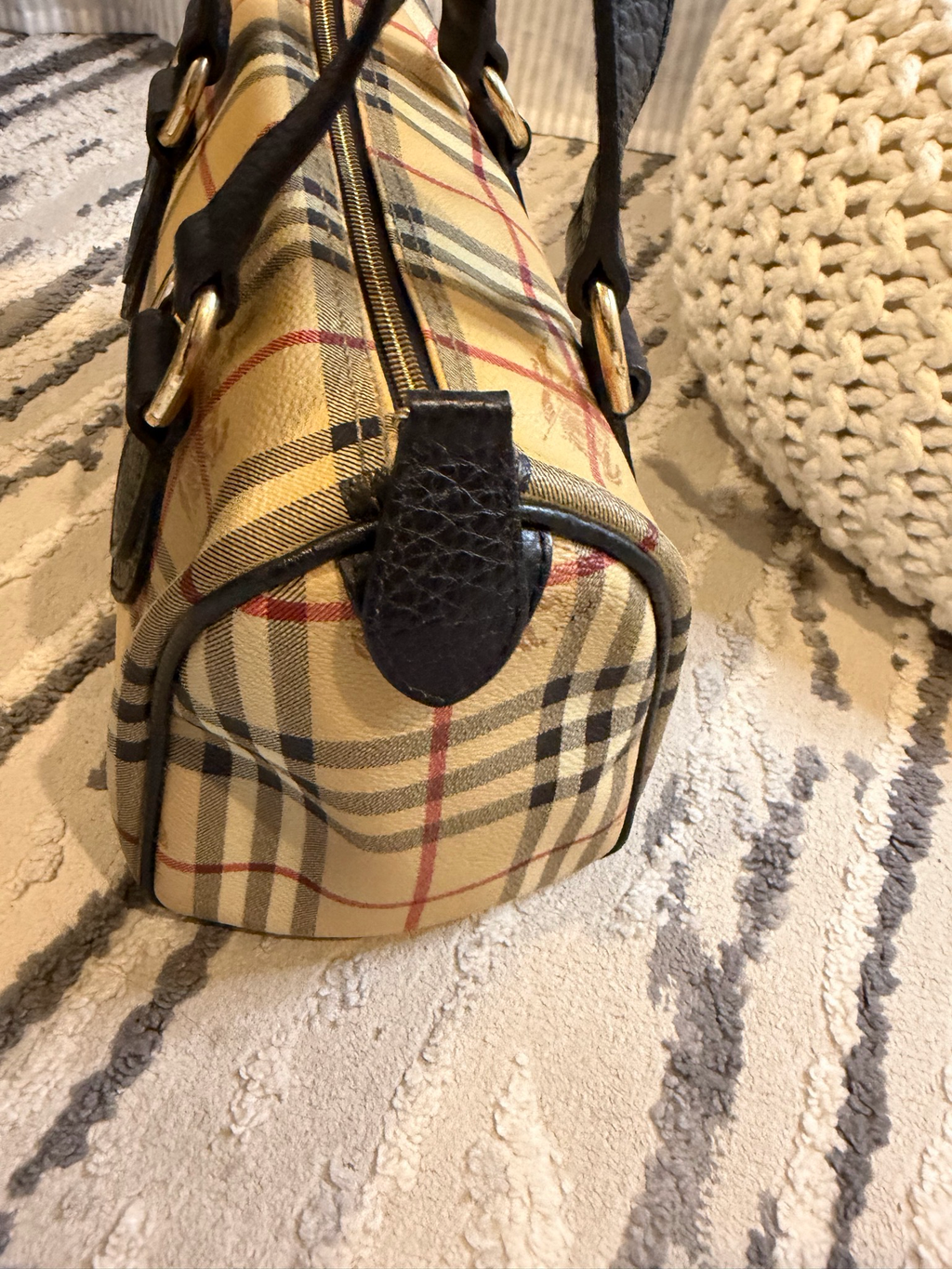 Burberry Haymarket Check Boston Bowler Tote