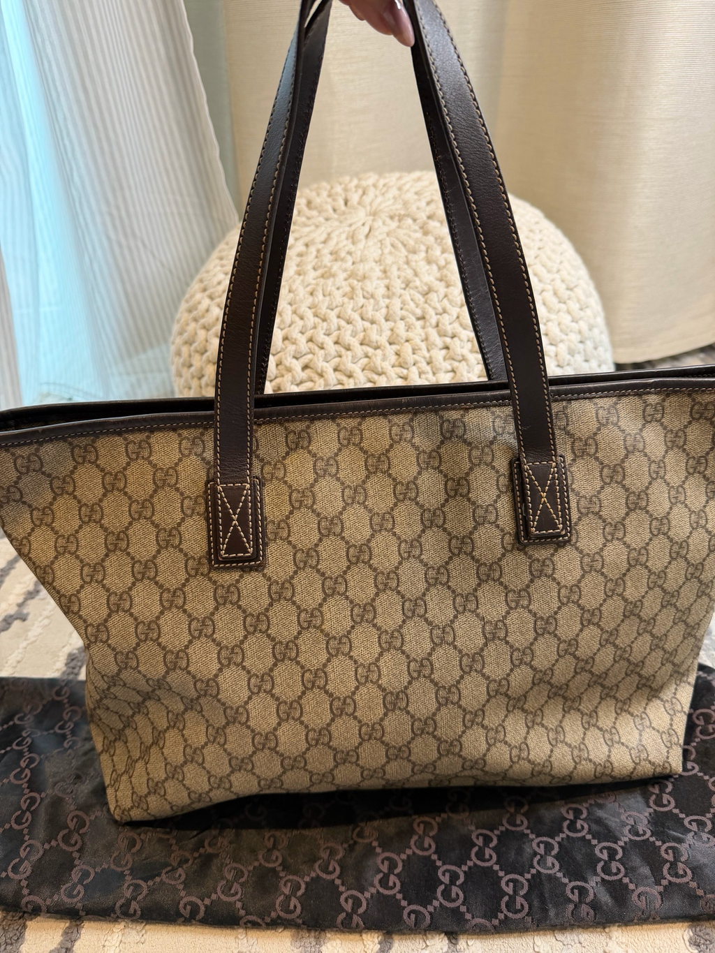 Gucci Supreme Plus Monogram Zipper Tote
