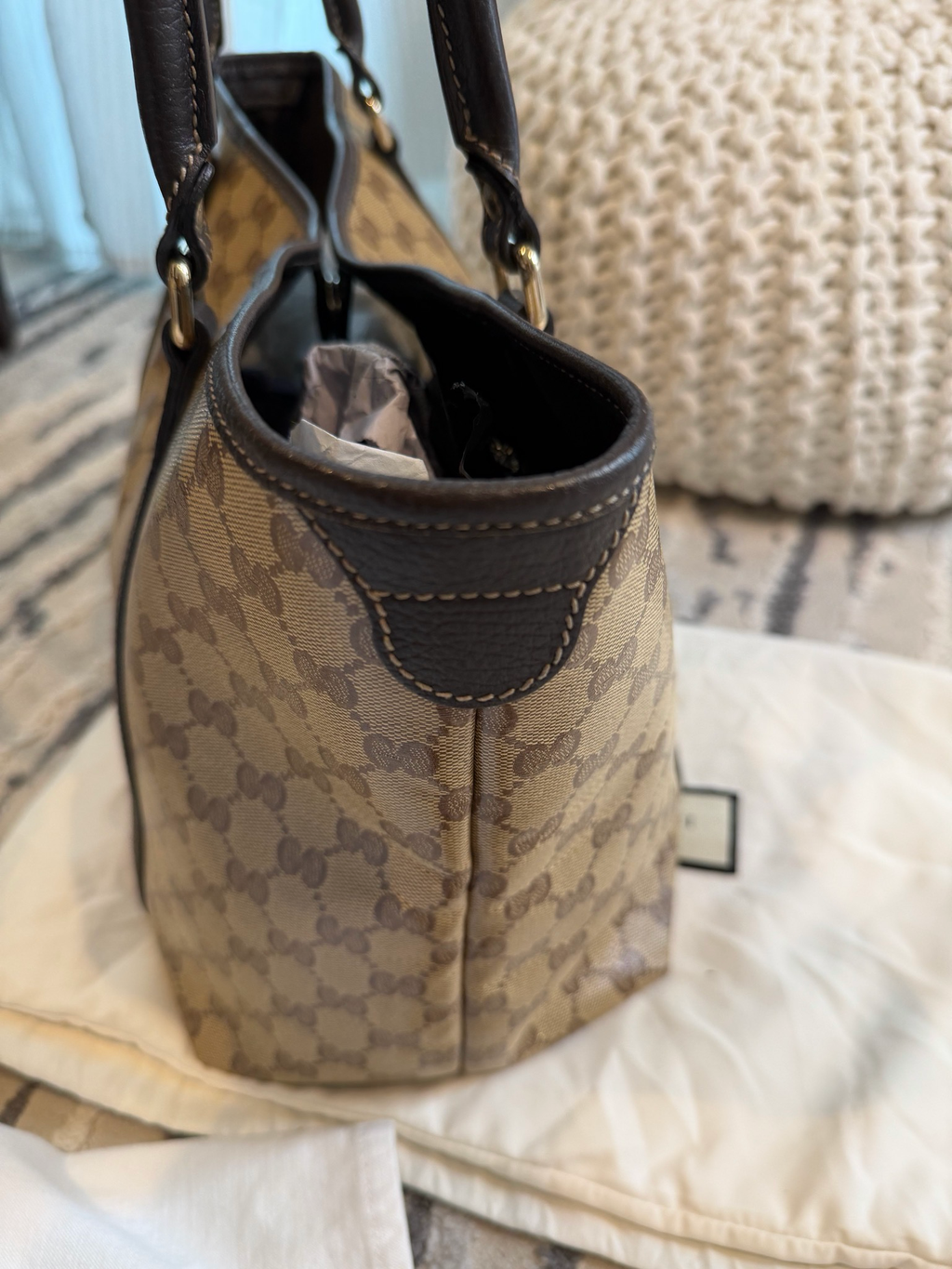 Gucci Monogram Supreme Crystal Tote