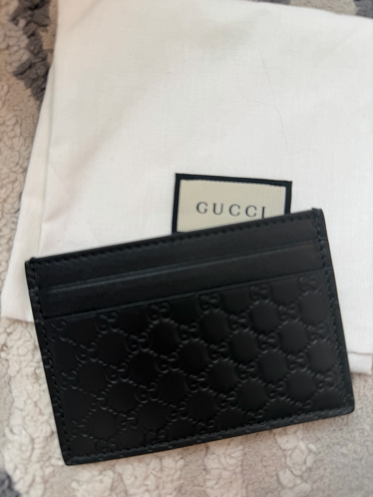 Gucci Microguccissima Leather Black Card Holder