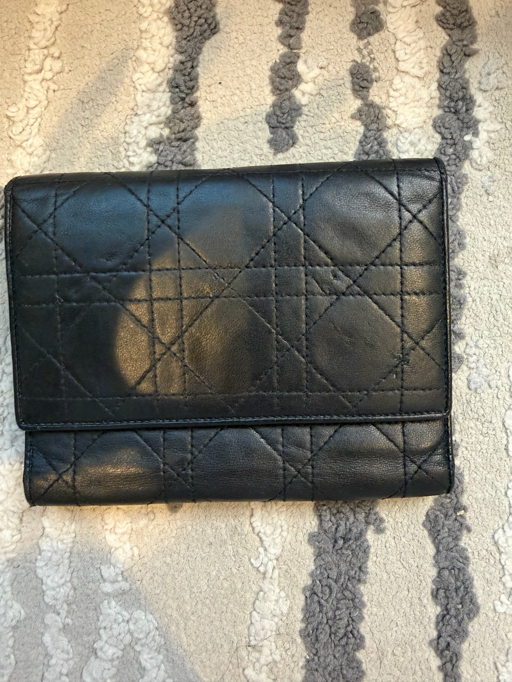 Christian Dior Cannage Trifold Wallet Passport Holder