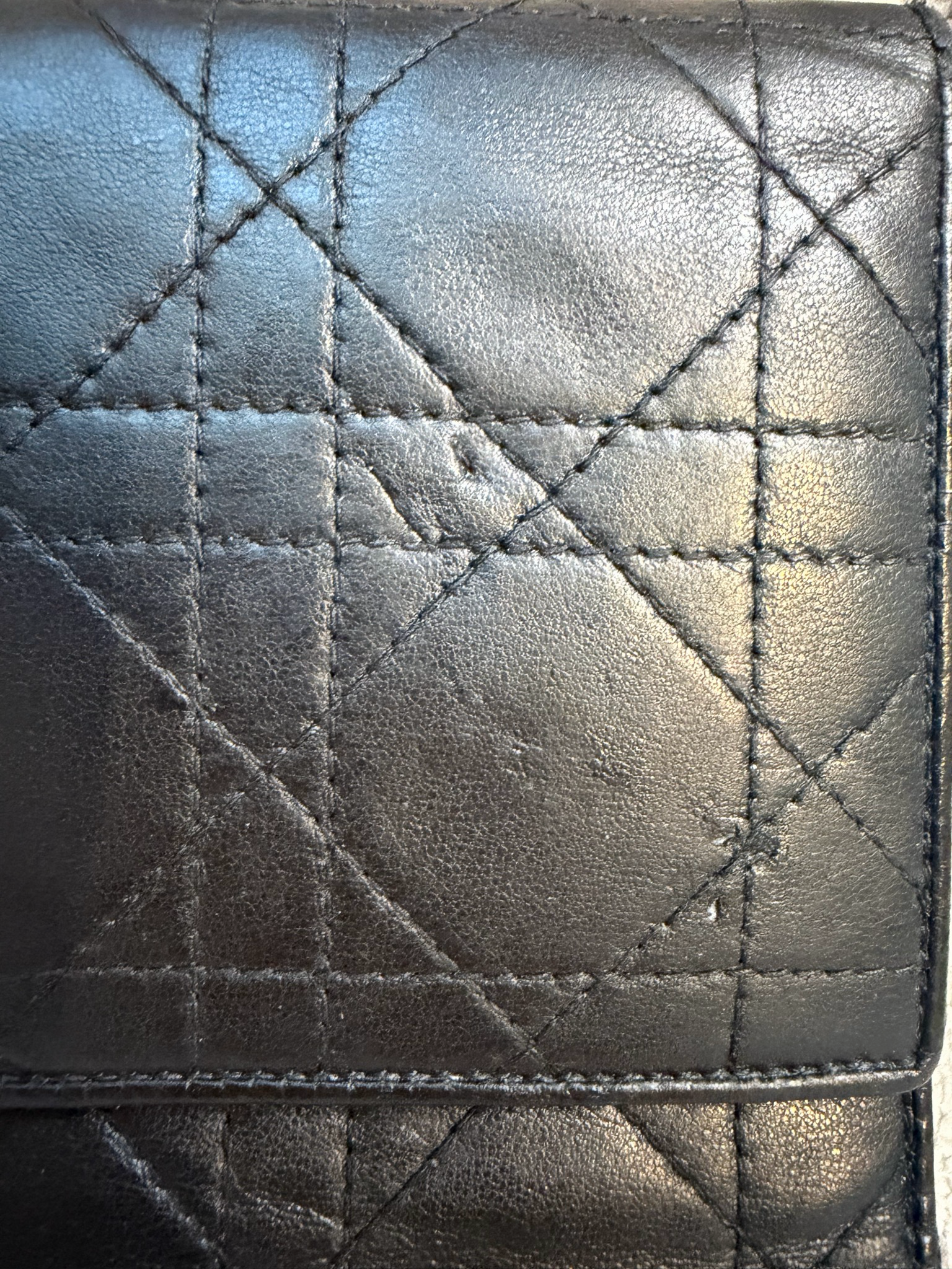 Christian Dior Cannage Trifold Wallet Passport Holder