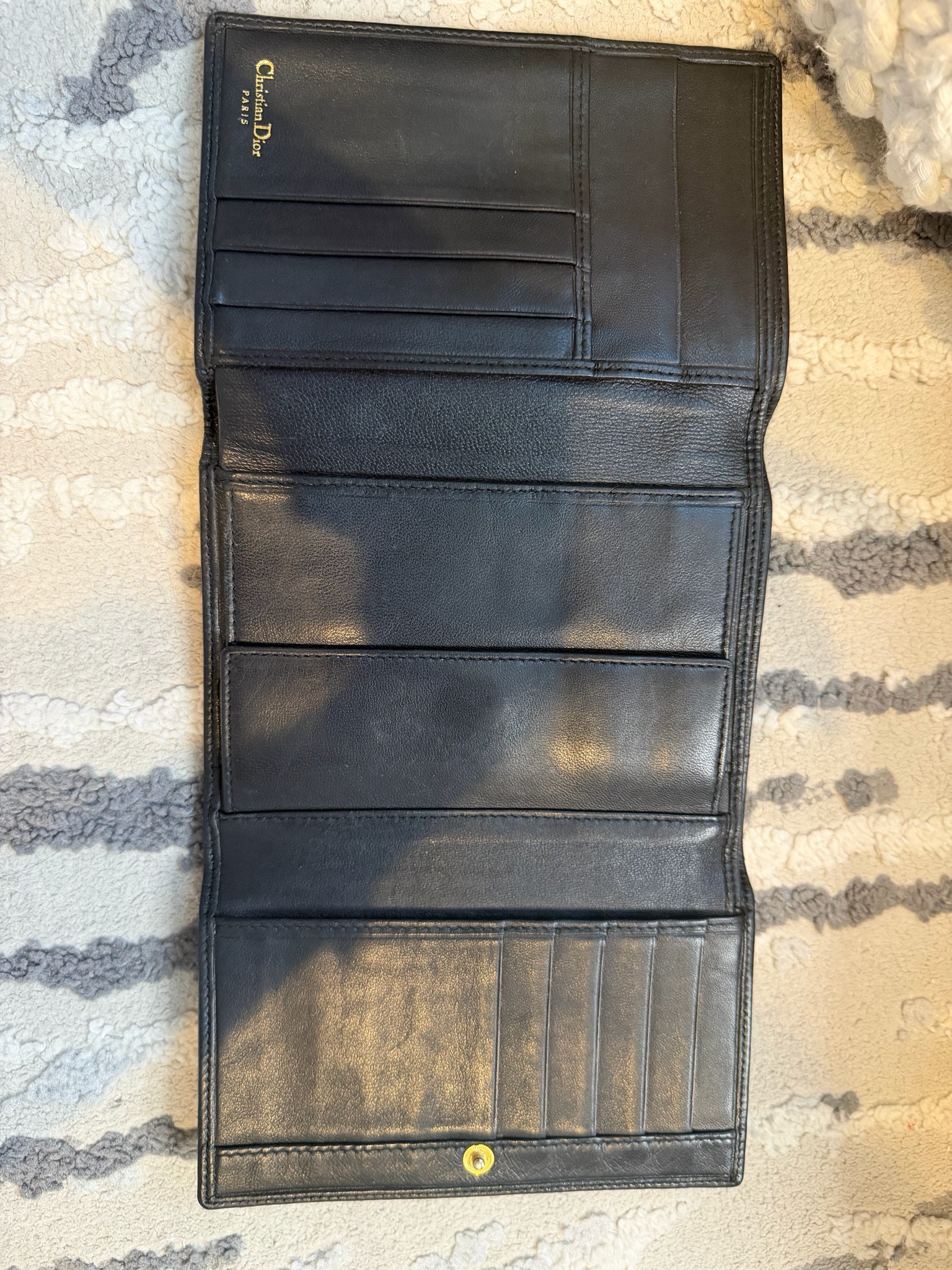 Christian Dior Cannage Trifold Wallet Passport Holder