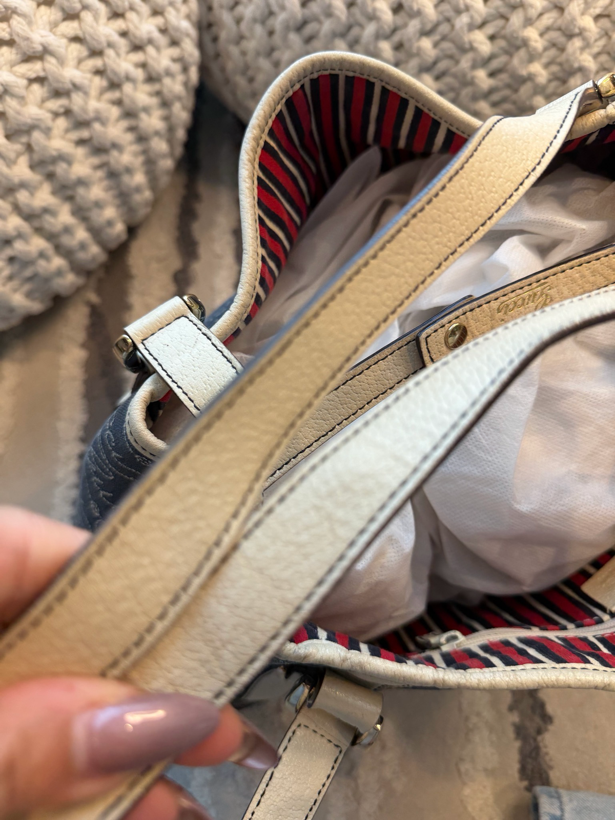 Gucci Denim Abbey Tote Shoulder Bag