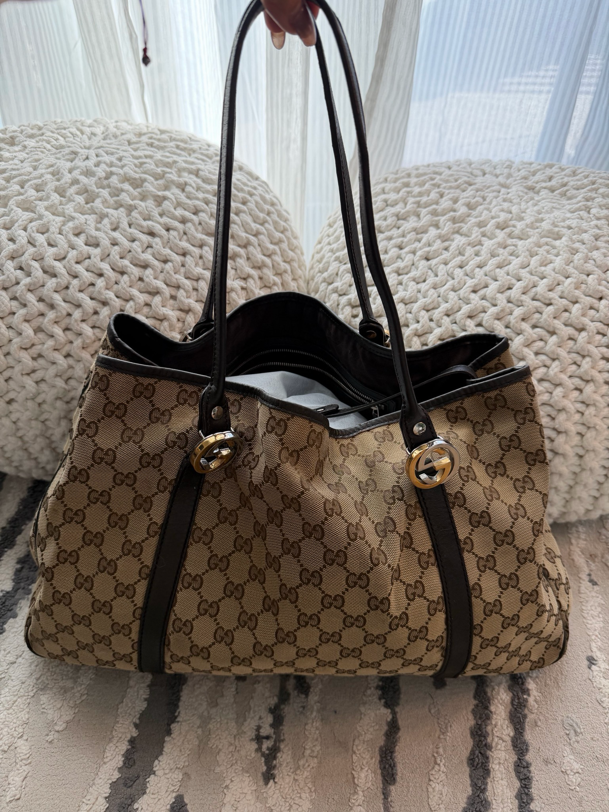 Gucci Twins Interlocking Tote Shoulder Bag